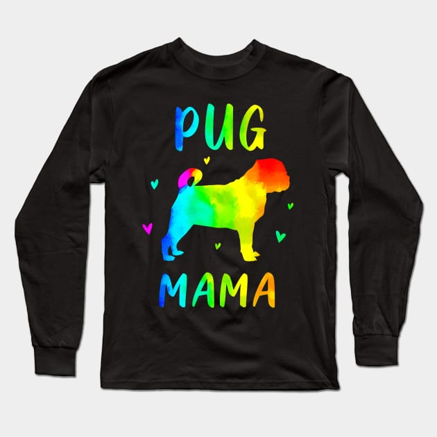 Pug Mama Colorful Long Sleeve T-Shirt by snnt